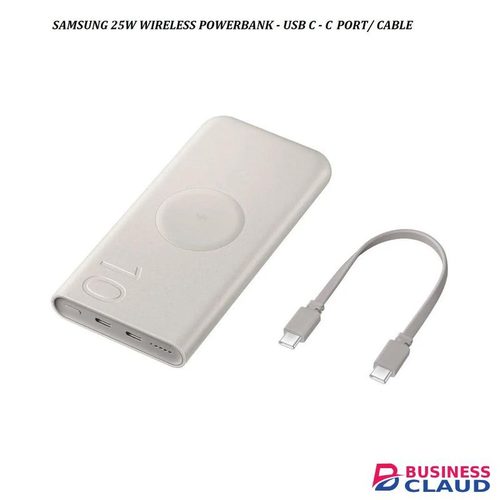 Samsung 10000mAh Wireless 25W Charging Qi And USB Type-C Power Bank Battery Pack 10000mah powerbank - SILVER