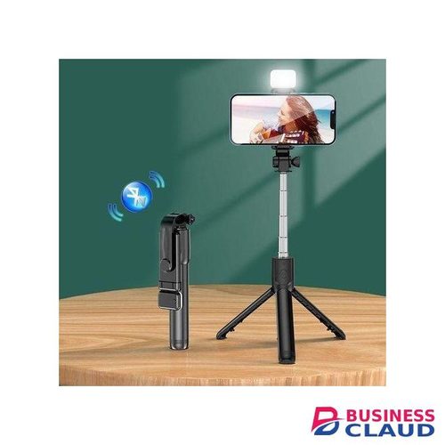 Bluetooth-compatible Selfie Stick Tripod Holder with LED Fill Light Wireless Remote Shutter Extendable Retractable Phone Stand