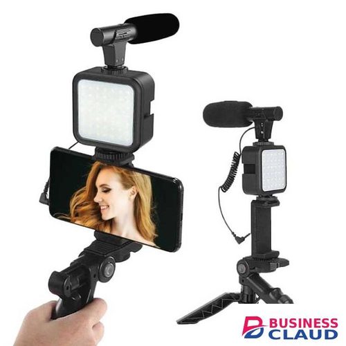 AY-49 video making kit with bluetooth, tripod, mini-light, mini-condenser