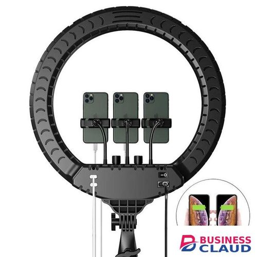 Dimmable 14” LED Selfie Ring Light With Tripod Stand, Bluetooth Remote & 3 Color Modes For Video Recording