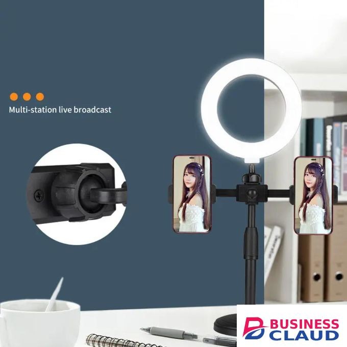 Ring Light with Phone Holder – 3 Color Temperature Fill Light + Strong Base for Stable Support