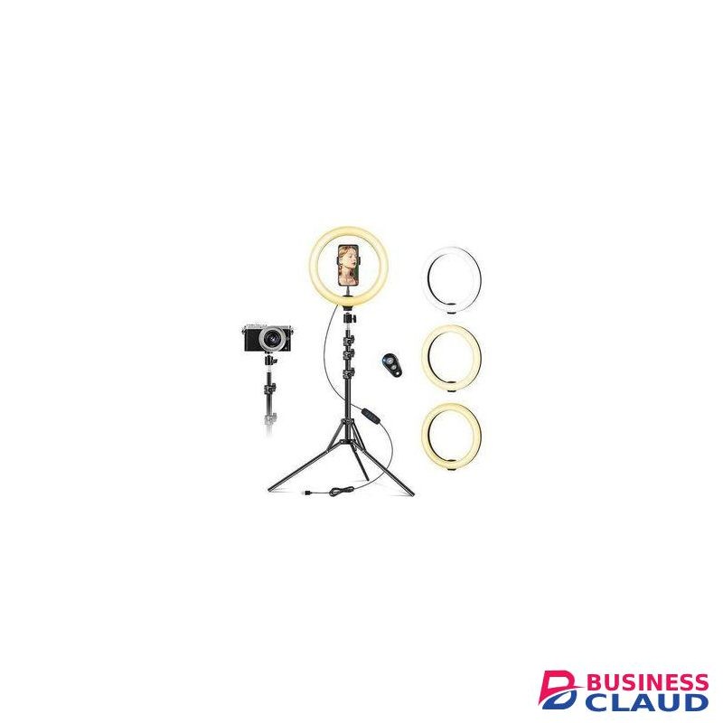 12 Inch Selfie Ring Light With 2.1M Tripod Stand And Cell Phone Holder For Live Stream/Makeup 12", 12INCH RINGLIGHT and free F9 earbuds