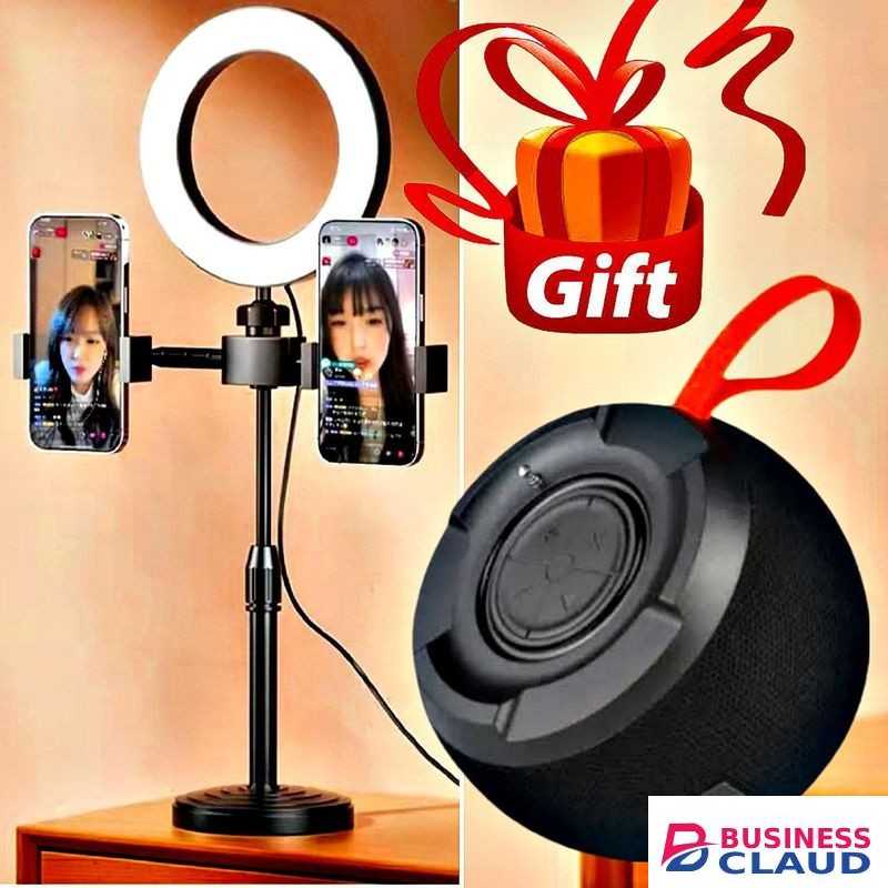 Adjustable Phone Stand Ring Light for Clear Lighting with Stable Base // C15 Bluetooth Speaker