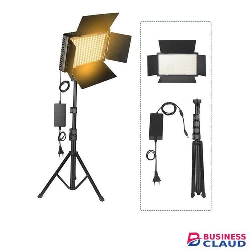 U600 Professional LED Photo Studio Light with 600 LED Beads, 3200K-5600K Dimmable Bi-Color Panel, Barn Doors & Adjustable Tripod Mount for YouTube, TikTok, Live Streaming & Photography