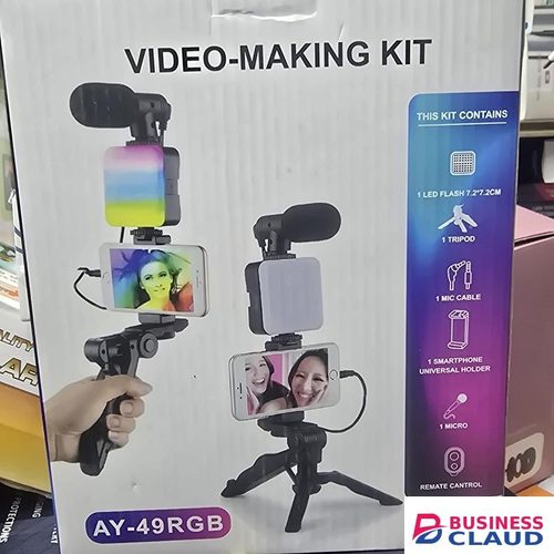 AY-49 Professional-Grade Video Kit – Includes LED Light, Microphone, Adjustable Tripod & Remote