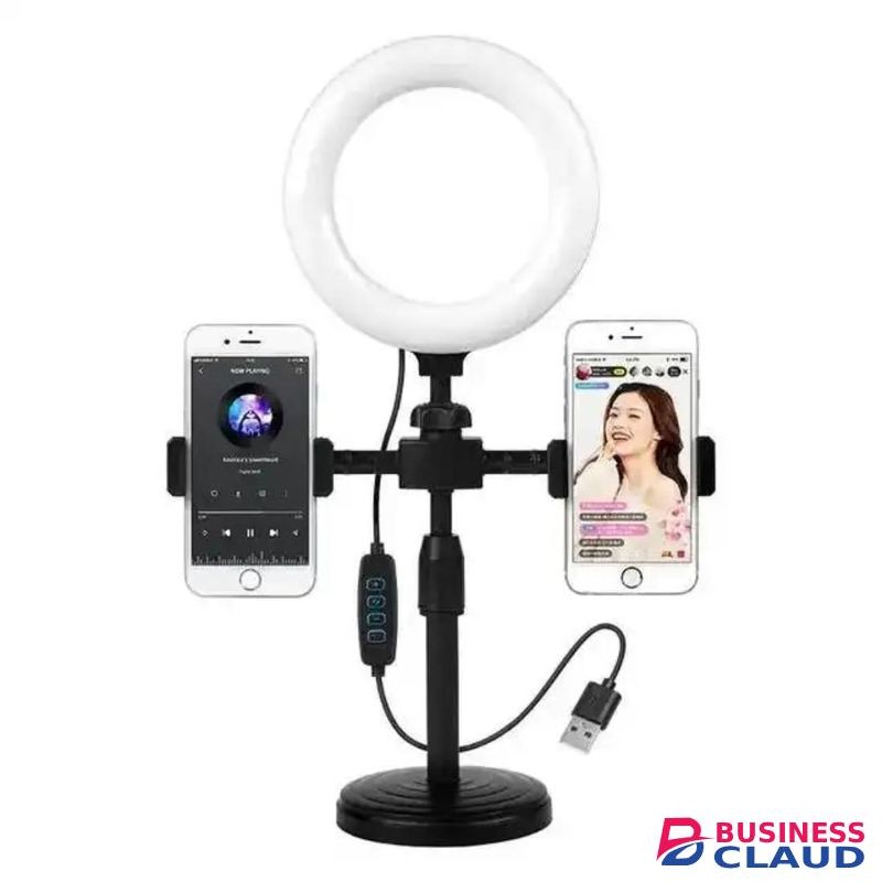 Phone Stand with Ring Light – 3 Lighting Modes & Solid Base for Streaming, Recording & Makeup