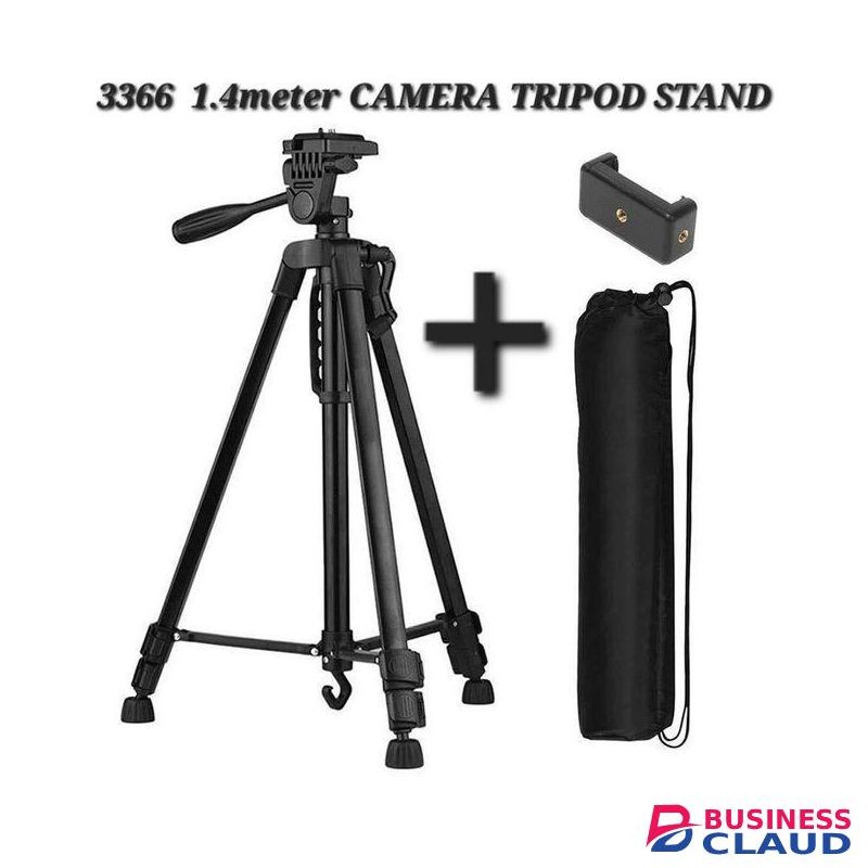 3366 Tripod Stand 3-section Lightweight Mini Trip with bag and clip black 1.7 m tall high quality