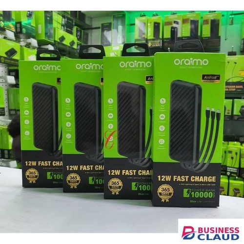 Oraimo Slice Link OPB-P5101 – 10,000mAh Power Bank with Built-in Micro USB, Type-C & Lightning Cables
