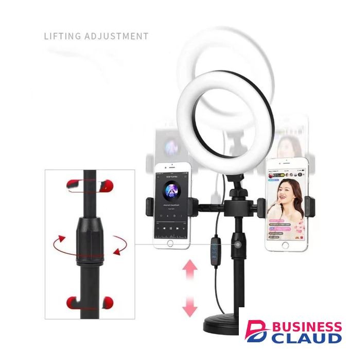 6-inch LED Selfie Ring Light with Dual Phone Holder, 3 Lighting Modes, Adjustable Brightness for Makeup, Live Streaming, Video Calls, TikTok, YouTube, Vlogging, and Self-Portrait Photography