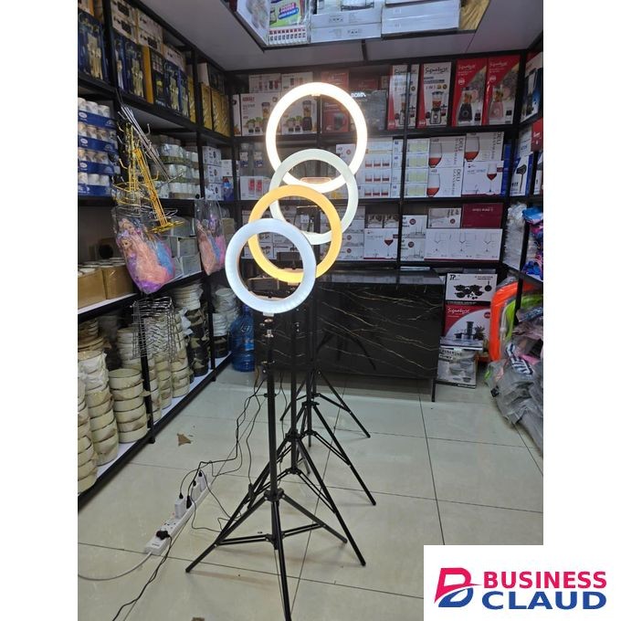3 Colored Ring Light 18 Inch with Remote and Triple Phone Holders for Photography, Video, Makeup, Streaming, TikTok, YouTube, Selfie Lighting, Adjustable Brightness and Color Modes