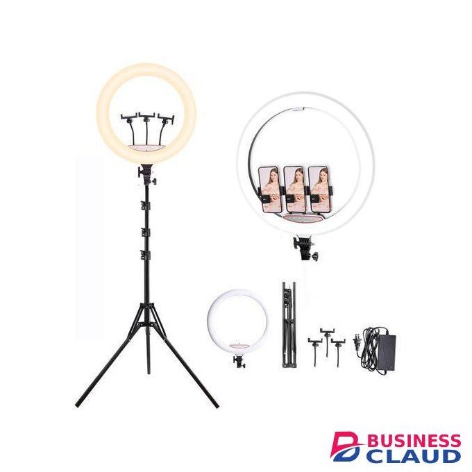 18 Inch LED Ring Light with Adjustable Stand and 3 Color Modes for Photography, Video, Makeup, and Live Streaming Professional Brightness and Dimmable Illumination