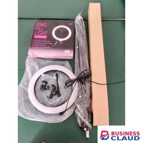 Modern 10-Inch Dimmable LED Ring Light with 2.1m Stand, Remote & Adjustable Brightness – Best for Professional Use