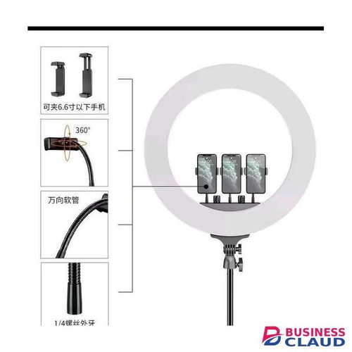 19 Inch 48cm 45W CE Remote Control Dimmable Live Video Makeup LED Photographic Ring Fill Light With 2.1m Tripod Stand And 3 Phone Holders