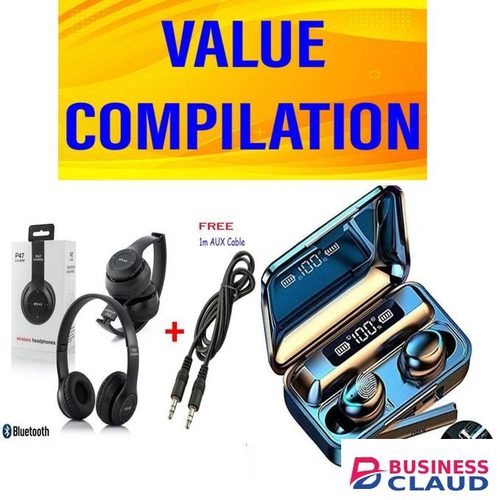 F9 Earbuds Bluetooth Earphone 2000mAh Power-banks + Deep Bass p47 hheadphone