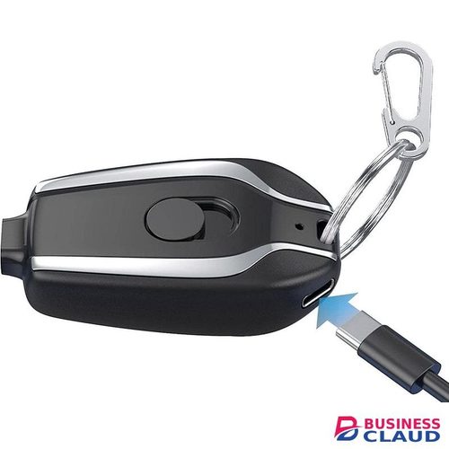 Keychain Portable 1500mAh Mini Power Emergency Pod, Black
