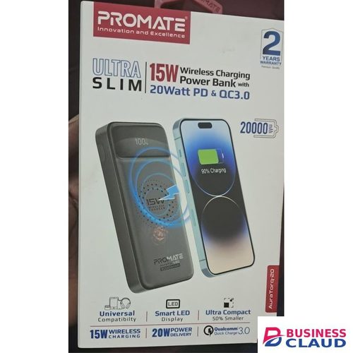 Promate Ultra Slim Wireless Charging Power BankBolt-20PD