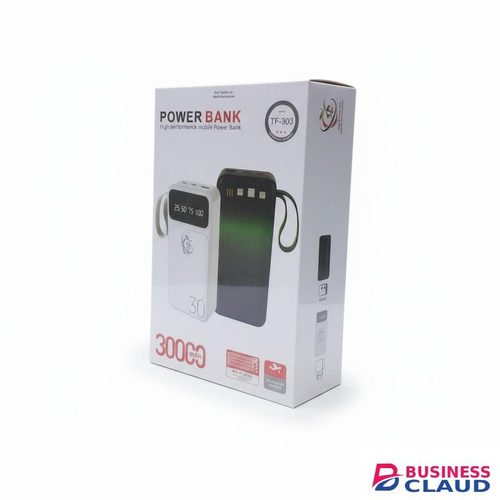 Ultra High-Capacity 30000mAh Power with Digital Display, Multiple cable outputs & Fast Charging, with Dual USB Output & Type-C Input
