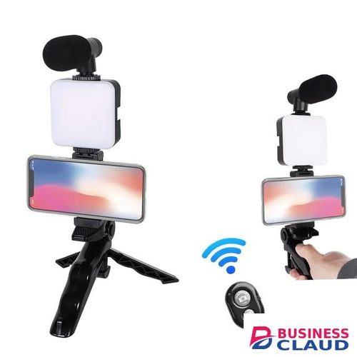 AY-49 Video Making Kit, Vlogging Kit for Video Making with Bluetooth Remote, Mic, Mini Tripod Stand, LED Light