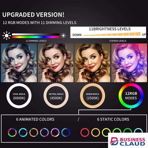 Foldable led selfie beauty light with tripod video adjustable ring light