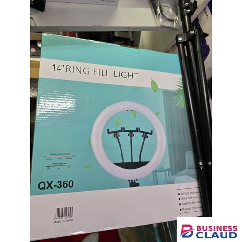 QX-360 14-Inch LED Ring Light USB Powered Adjustable Brightness Multiple Color Modes Tripod Stand Phone Holder for TikTok YouTube Videos Makeup Tutorials