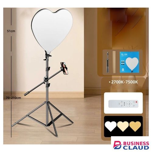 Vlogging light super bright ring light heart shaped Ring Light beauty light live streaming light tick tock light podcast light,salon and beauty light Bright ring light with tripod stand and cross bar phone holder