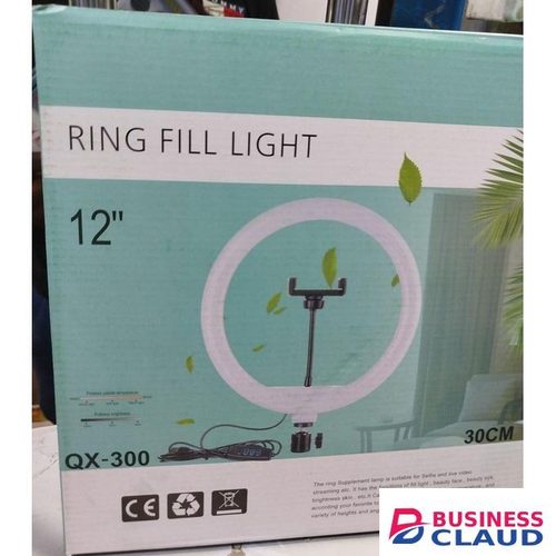 Dimmable 12-Inch LED Ring Light with Adjustable Color Temperature for Video Recording and Streaming