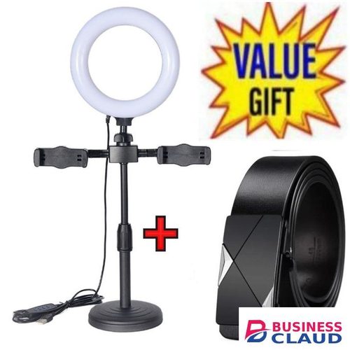 6"LED Ring Light Dimmable Video Makeup Selfie Night Light + LEATHER BELT