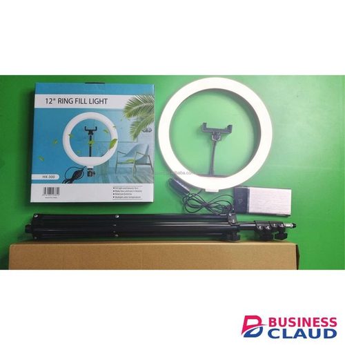 12-Inch QX300 LED Ring Light with Dimmable Brightness Adjustable Warm Neutral Cool White USB Powered Stand for Live Streaming YouTube TikTok Videos