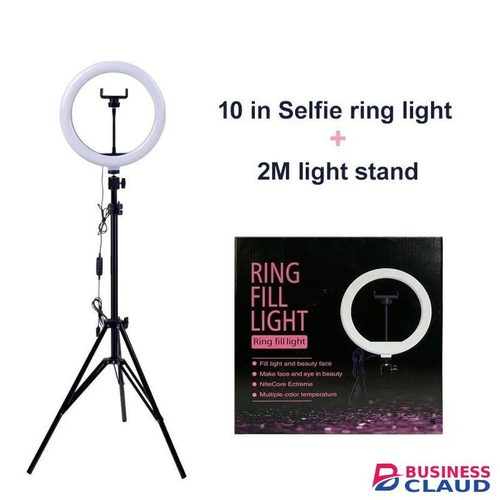 10-Inch Beauty Ring Light With 2.1m Tripod For Studio-Quality Makeup And Photography