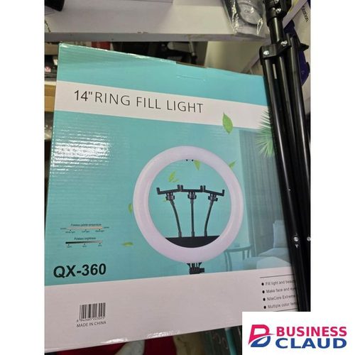 QX-360 14-Inch LED Ring Light with Tripod Stand & Phone Holder Dimmable Lighting for Makeup Photography & Vlogging