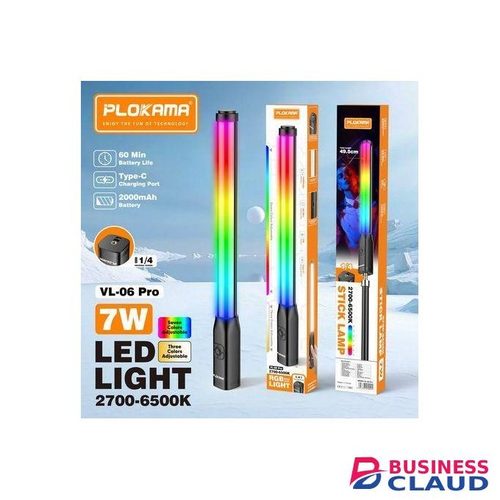 Plokama VL-06 Pro RGB Portable LED Stick Light with Tripod Screw
