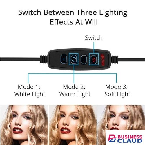 LED 25cm Circular Beauty Ring Light with 10-Inch Fill Light and Tripod Holder