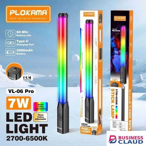 Plokama VL-06 Pro RGB LED Stick Light Handheld Camera Light with Tripod Mount
