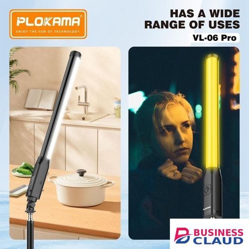 Plokama VL-06 Pro RGB LED Stick Light 7W Portable Camera Light with Tripod Mount
