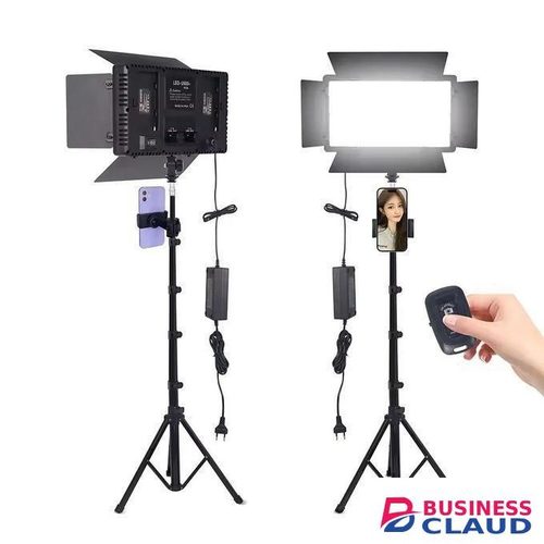 High-Brightness LED Panel Lights (Pair) – Adjustable Color 3200K-6500K, Dimmable With Tripod Stands For Filmmaking And Online Streaming