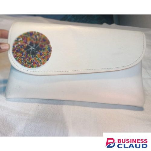 African Resin leather clutch bag