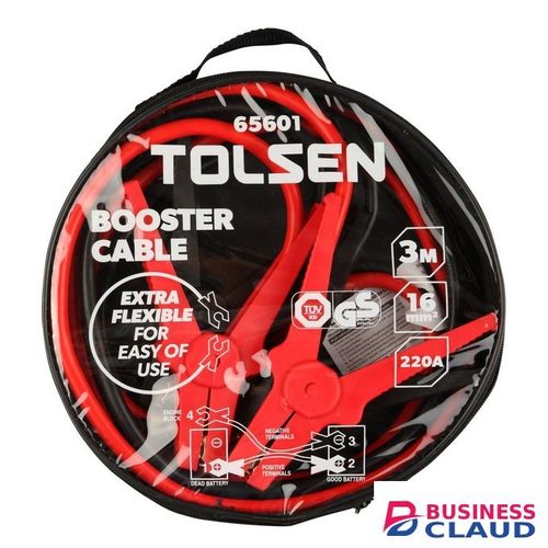Tolsen Jumper Cables Car Battery Jumper Cables Heavy Duty Booster Cable 3Mtrs -220Amp-Durable