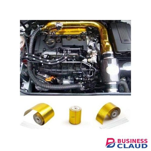 Fiberglass Heat Reflective Tape Gold High Temperature Heat And Sound Shield Wrap Roll Adhesive New Arrival Car Styling