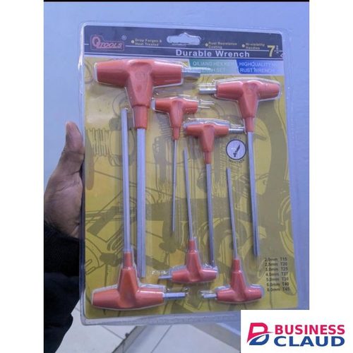 7-Piece Durable T-Handle Allan Key Wrench Set (2mm - 8mm, T15 - T45)
