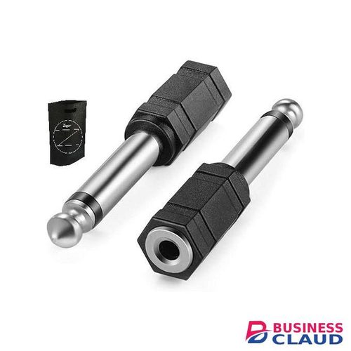 Nickel Plated Stereo Headphone Audio Jack Aux Converter Connector Plug (1/4 Inch) 3.5mm (1/8 Inch) 6.35mm- 2 Pack) + Zigor Special Bag