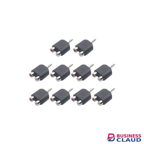 3.5mm Male To Dual RCA Female Jack Y Splitter Audio Converter, 10pc