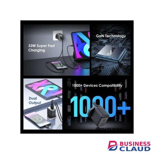 Oraimo OraimoPowerGaN 33 Pro 33W GaN Wall Charger PowerGaN 33 Pro 33W GaN Wall Charger.Super fast charging with free fast charging type c cable