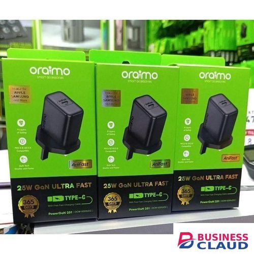 Oraimo Powergan OCW_5251UCC Type C 25W Ultra Fast charger With C to C Cable