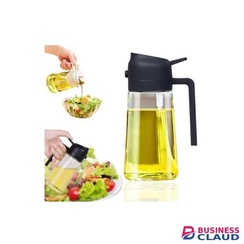 Glass Bottle Dispenser Oil Sprayer 2 in 1 600ml For Cooking BBQ, Salad and used in Kitchen Gadgets and Air Fryer Accessories