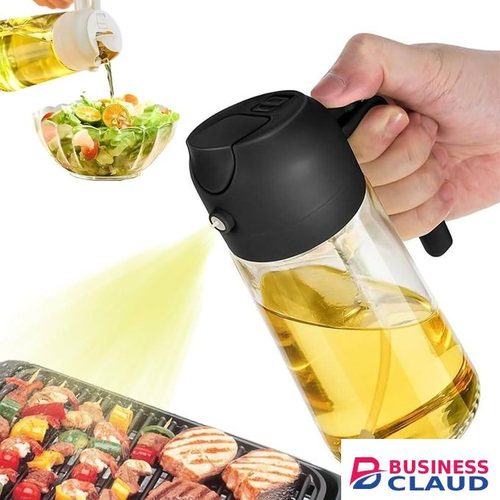 Glass Olive Oil Sprayer for Cooking – 2 in 1 Olive Oil Dispenser Bottle for Kitchen Gadgets and Air Fryer Accessories, Salad, BBQ