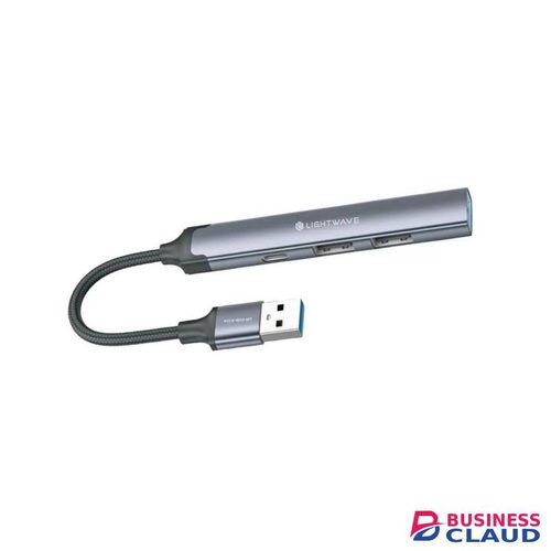 Light Wave 4-in-1 USB-A Hub Adapter (Grey, 0.12M Cable) – High-Speed Data Transfer Hub in Kenya in Kenya