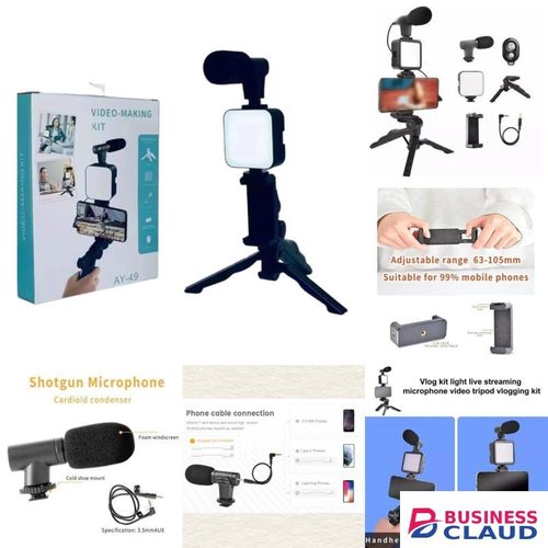 Vlogging kit for mobile phone accessories vlog kit video making kit YouTube content creation vlogging Tiktok phone holder hands free camera travel kit
