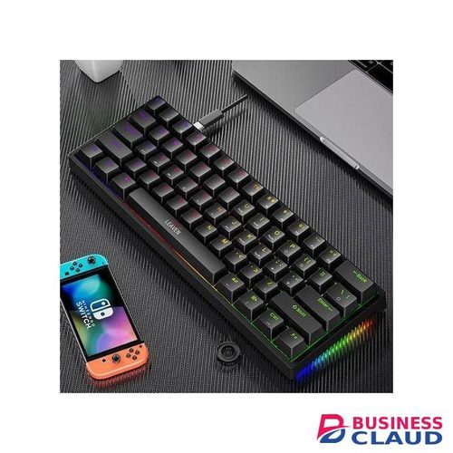 60% mini gaming keyboard, Programmable 61 keys, Can connect to various gaming gadgets Color rgb lights Fully mechanical with Blue switch key stokes
