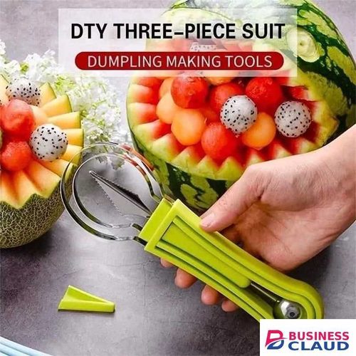 4 In 1 Watermelon Slicer Cutter Scoop Fruit Carving Knife Cutter Fruit Platter Fruit Dig Pulp Separator Kitchen Gadgets
