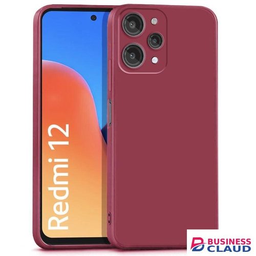 Silicone Phone Cover for Xiaomi Redmi 12 - Maroon, anti-fingerprint, anti-scratch, durable silicone case